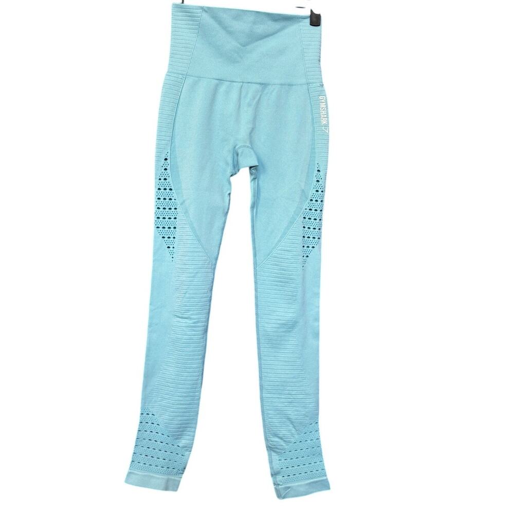 Gymshark Energy Seamless Leggings Light Blue Gym Workout Athletic